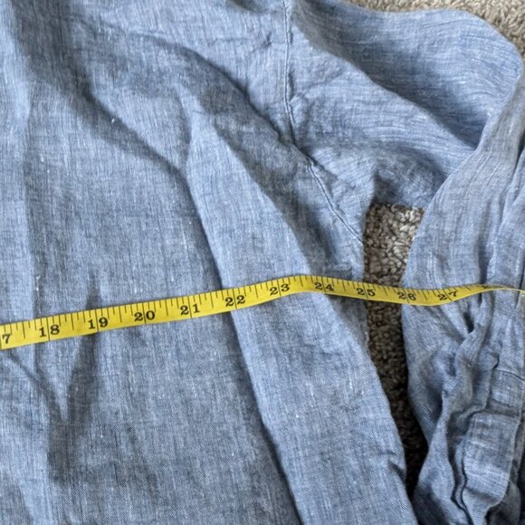 EUC  J Jill Linen shirt with roll up sleeves, Large Tall (L Tall) - Picture 5 of 8